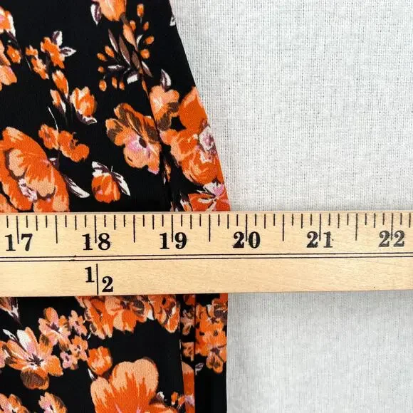 BAUM UND PFERDGARTEN Ani Tie Neck Midi Dress Womens 34 XS Navy Orange NWT